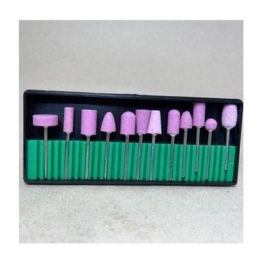 Imagem de Kit 12 Bits Refil Brocas Lixadeiras Elétricas Acrigel Unhas ROSA - D&Z