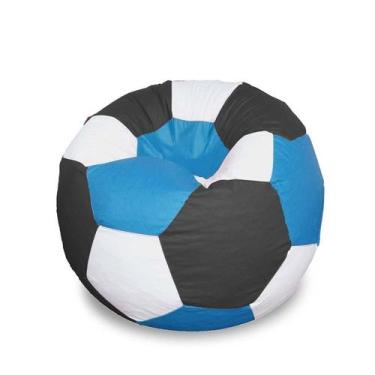 Imagem de Puff Bola Super em material sintético Azul Branco & Preto - Phoenix Pu