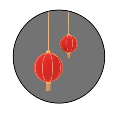 Imagem de Adesivo Decorativo Redondo, Tema China, 5 cm, Variante CH-201 a CH-207 (CH-204, PAPEL COUCHÉ 230, 5CM)