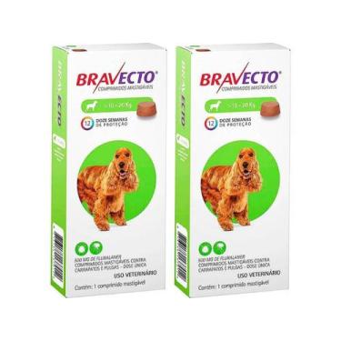 Imagem de Antipulgas Bravecto Cães 10 A 20kg 500mg - Kit com 2 Unidades - Envio 