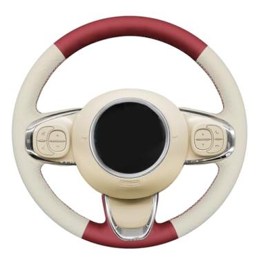 Imagem de MEWANT Capa de volante costurada à mão para Fiat 500 2015-2021 / 500C 2016-2021 Acessórios de volante para Fiat 500