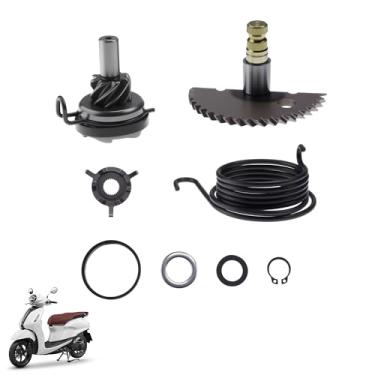 Imagem de JOYYANGFANG Kit de reconstrução de eixo de arranque de engrenagem de marcha lenta alumínio Kick Starter Conjunto de montagem de mola para GY6 50cc 60cc 80cc Motors Scooter