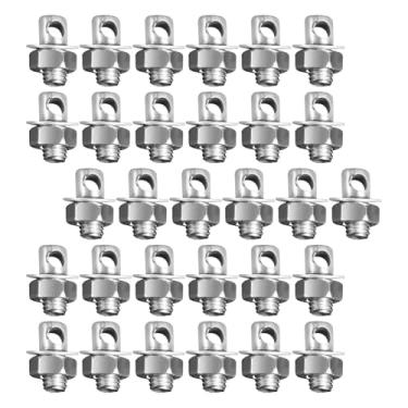 Imagem de Colaxi 30x Âncoras de cabo regulador de cabo de freio, ajustador, grampos de freio, fixação com porcas e arruelas para bicicletas, 16mm