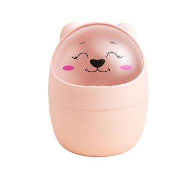 Imagem de Mini Lixeira Fofa Kawaii Mesa Escritório Adesivo Papelaria