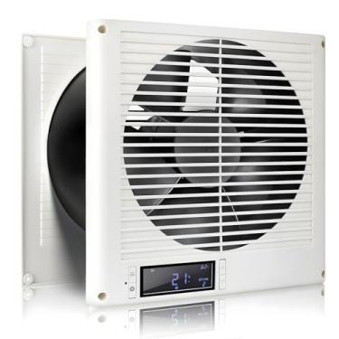 Imagem de Feeligivin Ventilador de ventilação ambiente a cômodo fluxo de ar bidirecional de 20 cm através da parede com ajuste de temperatura e temporizador ventilador de ventilação na parede