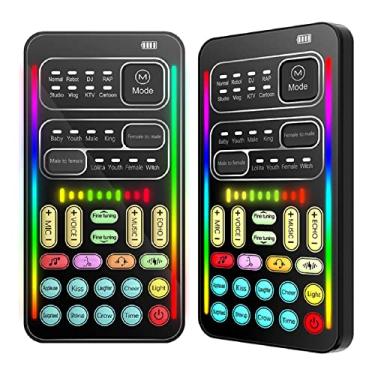 Imagem de Trocador de voz de microfone portátil com 8 efeitos multifuncionais de som, máquina de disfarçador de voz, mini dispositivo para celular, PC, laptops