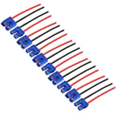 Imagem de ZHOFONET Conector EC3, cabo adaptador fêmea EC3 com fio de silicone 10 cm 14AWG para bateria RC Lipo, 5 pares..