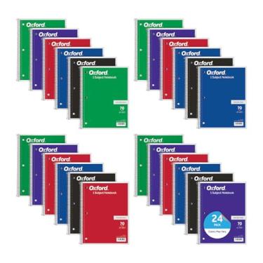 Imagem de Cadernos universitários em espiral Oxford 65021, 70 folhas, 1 matéria, pacote com 24 cadernos, sortido