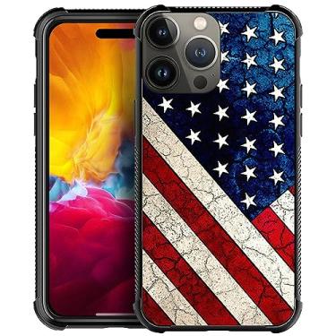 Imagem de DJSOK Capa compatível com iPhone 15 Pro, nova capa de bandeira para iPhone 15 Pro, capas para homens, meninos, meninas, camada dupla, à prova de choque, capa com design de padrão robusto