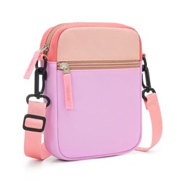 Imagem de sveter Bolsa infantil para meninas, bolsa tiracolo colorblock para crianças de 8 a 10 anos, 10 a 12 anos, Rosa e rosa blush