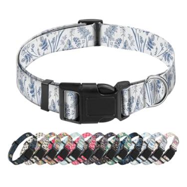 Imagem de SXboxing Coleira para cães, coleira fofa para cães pequenos, médios e grandes, coleiras macias personalizadas para animais de estimação com fivela de liberação rápida para caminhada, corrida, flor