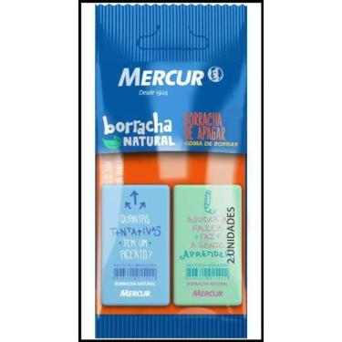 Imagem de Borracha Colorida Pull Pack Retang 1Verde/1Azul - MERCUR