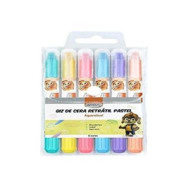Imagem de Giz De Cera Jumbo Retratil Pastel 6 Cores - BRW