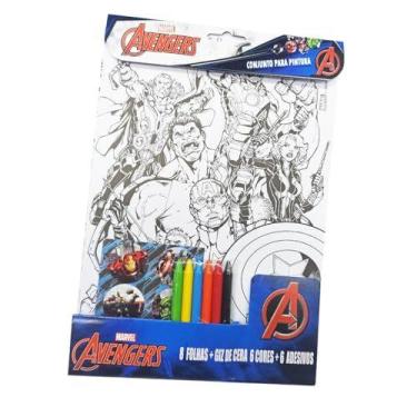 Imagem de Brinquedo Para Colorir Kit Pintura Avengers 26X19 20P - V.M.P.