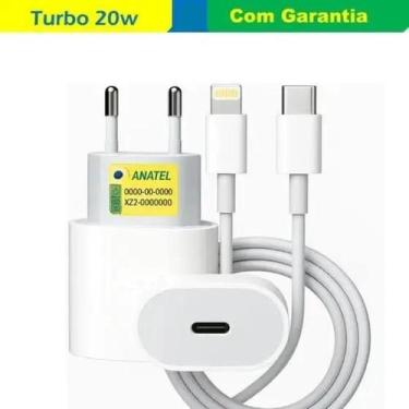 Imagem de Carregador Completo Cabo Lighthing Fonte Turbo 20W Compativel Para I p