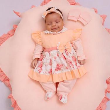 Imagem de Saída de Maternidade Menina Aconchego Clara Floral 05 Peças P - Amora 