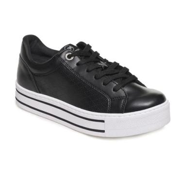 Imagem de Tênis Feminino Via marte Flatform 010013, 37, Preto