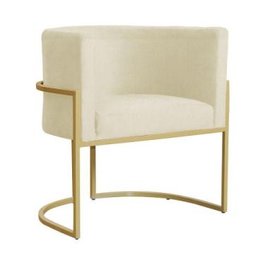 Imagem de Poltrona Luana Base em Metal Dourada Suede Cores - S.A Móveis - Estopa