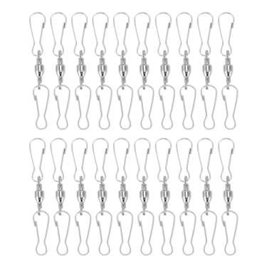 Imagem de 20pcs Windsock Clips Aço Inoxidável 360 Graus de Rotação Dual Clip Wind Spinners Hangers for Wind Spinners Bird Feeders Solar Lights Flags (Prata)