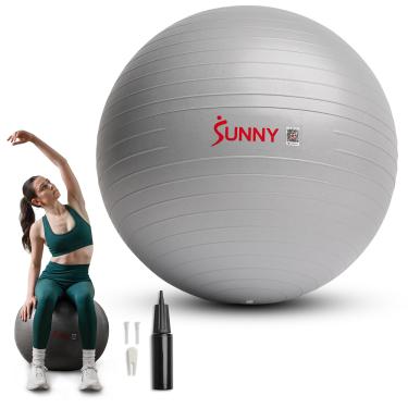 Imagem de Sunny Health & Fitness Bola de Yoga Extra Grossa Premium Média 45 cm Bola de Exercício Anti-Explosão para Exercícios, Gravidez, Fisioterapia, Estabilidade Cadeira Fitness