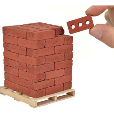 Imagem de Acacia Grove Mini tijolos vermelhos com palete, escala 1/6 (pacote com 64)