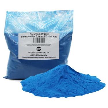 Imagem de Spirulina azul em pó Naturejam Organic 454g de grau culinário