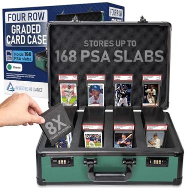 Imagem de Estojo de placa PSA premium de 4 fileiras para cartões classificados | Caixa de armazenamento de cartão com classificação 168 para PSA, BGS, SGC e mais. Esportes, beisebol, futebol, comércio, TCG