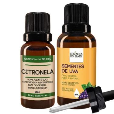 Imagem de Kit Óleo Essen. Citronela 20Ml + Vegetal Sementes Uva 30Ml - Essência 