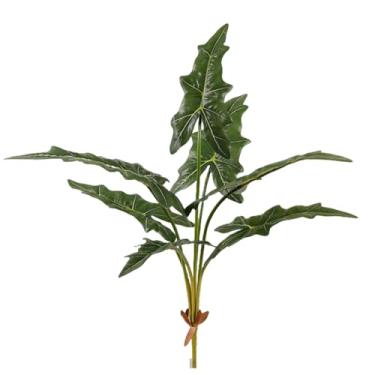 Imagem de Rikyo Plantas falsas altas 73,7 cm folhas de taro realistas com 7 troncos, folhas verdes, plantas tropicais falsas, palmeira grande para cozinha, festa, arranjos florais para decoração de mesa de chão