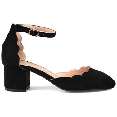 Imagem de Brinley Co. — Escarpim feminino Edsey de camurça sintética com alça no tornozelo