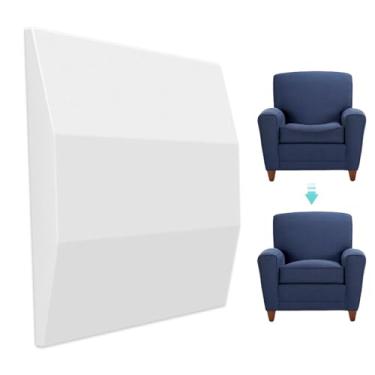 Imagem de FoamJoy Suportes de sofá para almofadas flácidas - 50,8 cm x 50,8 cm de espuma trapezoidal de alta densidade para assento flácido, placa de suporte de almofada de sofá, conjunto branco de 1