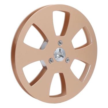 Imagem de Cryfokt Abra a Fita Sonora do Carretel, Papel Vazio, Liga Leve de Alumínio Anti -quedora 1/4 5in Banda Adesiva Vazia -troca de Rolos de Nagra para o Gravador de Bobina (Ouro)