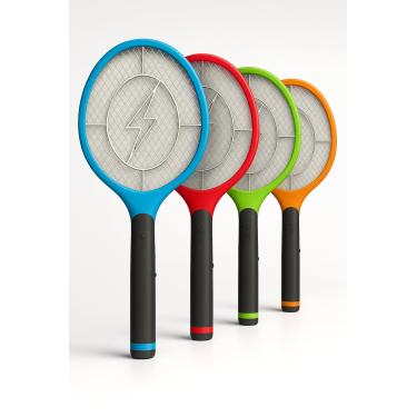 Imagem de Raquete Mata Insetos Elétrica Recarregável Bivolt: Mosquito, Pernilongo e Mosca - Armadilha Dengue (Vermelho)