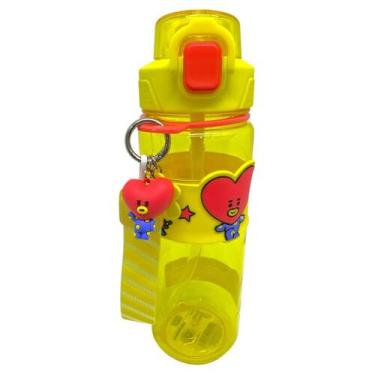 Imagem de Garrafa Squeeze BT21 TATA Fofa Com Chaveiro Miniso