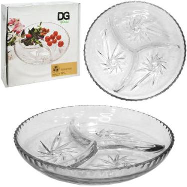 Imagem de Petisqueira de vidro redonda com 3 divisorias sunstar 400ml 22cm de ø 