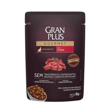 Imagem de Ração Úmida GranPlus Gourmet para Gatos Adultos - Sabor Carne - 85g