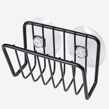 Imagem de Suporte de esponja para organização de pia de cozinha, aço inoxidável com ventosas, acessórios para armazenamento de cozinha e produtos de organização