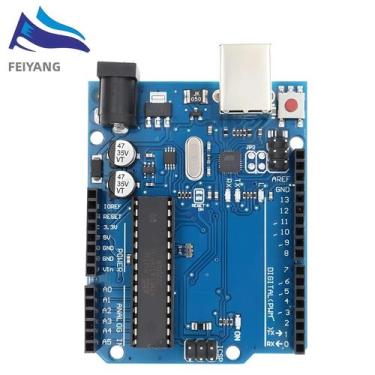 Imagem de Placa De Desenvolvimento Arduino UNO R3 ATmega328P CH340G Com Conector