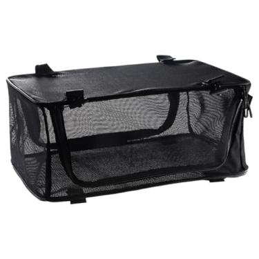 Imagem de Vaveren Bolsa de armazenamento de malha para utensílios de mesa, bolsa de transporte preta, organizador de acampamento para louças e vegetais