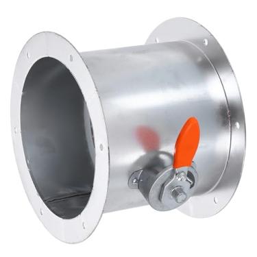 Imagem de PATIKIL Amortecedor de duto de 25 cm, ajuste manual do amortecedor de volume do fluxo de ar com flange de ambas as extremidades para ventiladores, extratores, tubos de fogão, exaustores, sistemas de