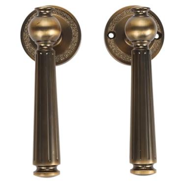 Imagem de SUNGOOYUE Fechadura de Maçaneta de Porta de Bronze Antiga, Maçaneta Confortável para Quarto, Fechaduras Interiores Silenciosas Duráveis ​​para Portas Interiores