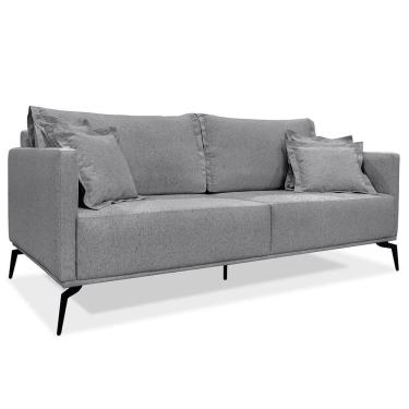 Imagem de Sofá Living 2 Lugares 1,80M Grafite Pés Metálicos