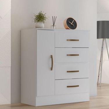 Imagem de Gaveteiro Com 4 Gavetas 1 Porta Rancharia Branco