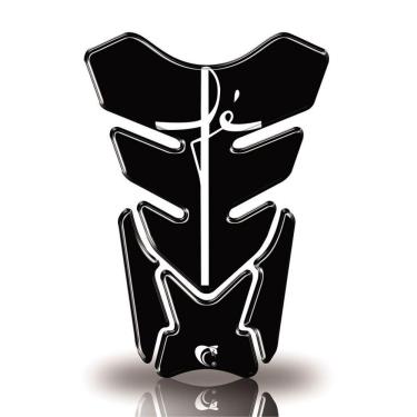 Imagem de Protetor De Tanque Adesivo Moto Honda Yamaha Suzuki Fé Preto