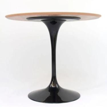 Imagem de Mesa De Jantar Tulipa Saarinen Redonda 140 Cm Tampo Imbuia Base Preta