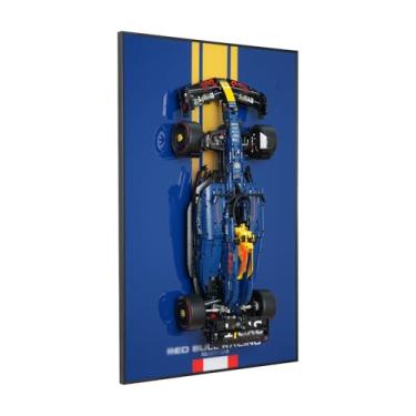 Imagem de popbricks Display Wall Mount Frame for Lego Technic Red Bull Race Car 42206 – Gift for Car Model Collectors, Transform Your Build into Wall Art in Office, Garage, or Display Room (Only Board, 32"x20")