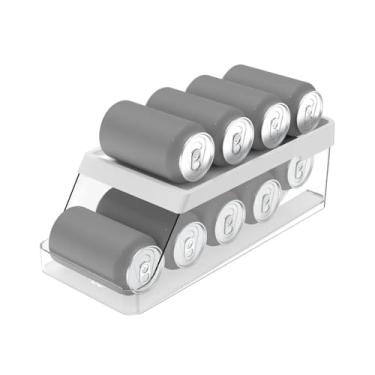 Imagem de Organizador de Latas para Geladeira Clear Fresh – 9 Latas, PS Transparente, Rolamento Fácil