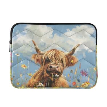 Imagem de JIPONI Bolsa para laptop Wild Highland Cow, compatível com notebook/laptop/tablet de 15,6 polegadas de 15,6 polegadas, capa para laptop para mulheres e homens, trabalho, viagens e armazenamento