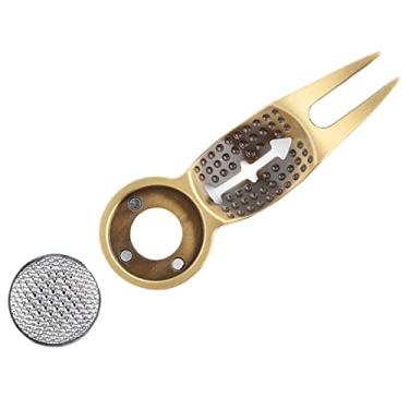 Imagem de Yosoo Health Gear Ferramenta de reparo de divot, reparo de passo, ferramenta de bola, marcador de bola divô multifuncional reparador de liga de alumínio