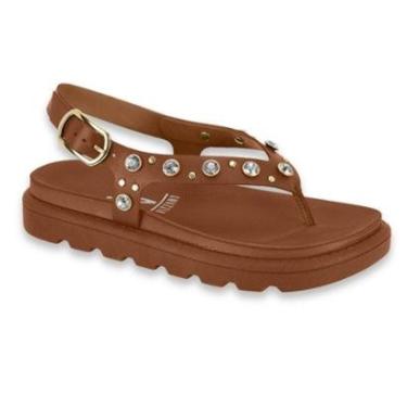 Imagem de Papete Sandalia Feminina Vizzano Tratorada Aplique Pedras Dedo Lançamento Ref: 6510.125-Feminino